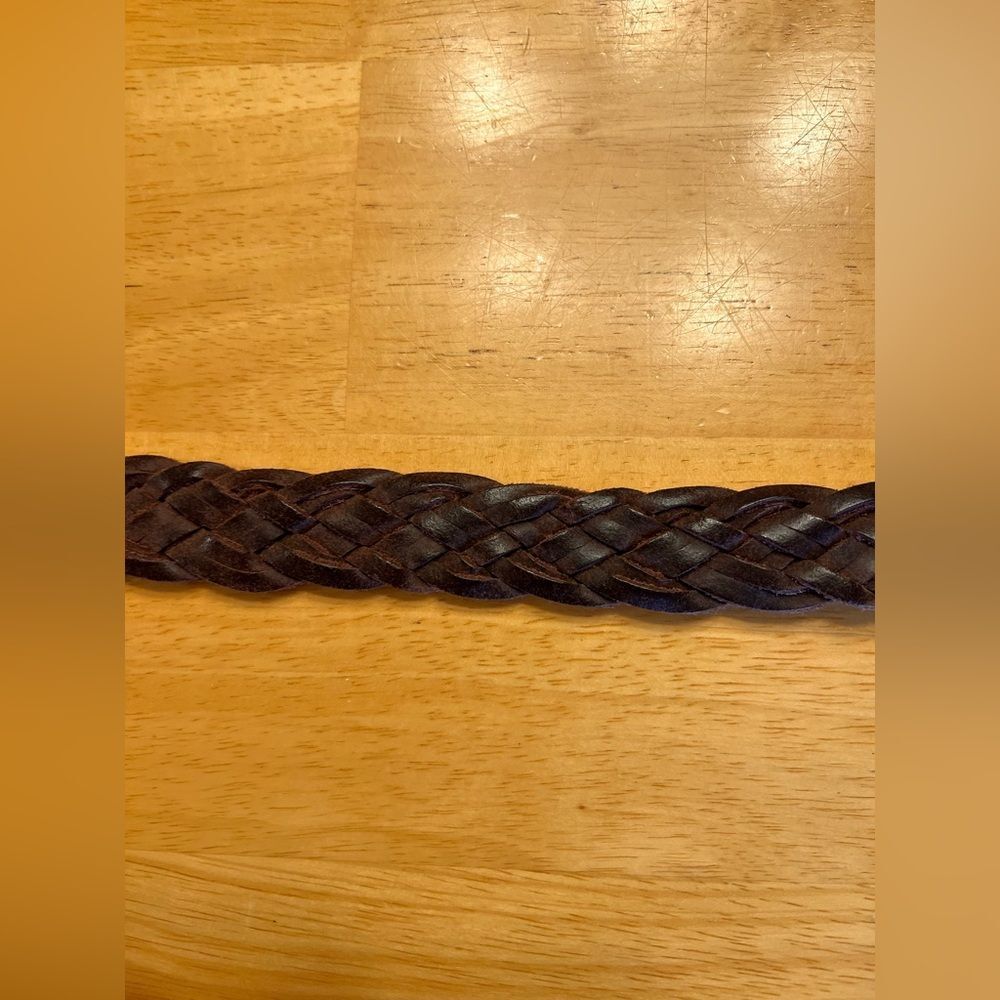 Women's Braided Leather Belt - Brown Unisex 38 inch full boho coastal cowgirl - Picture 6 of 16